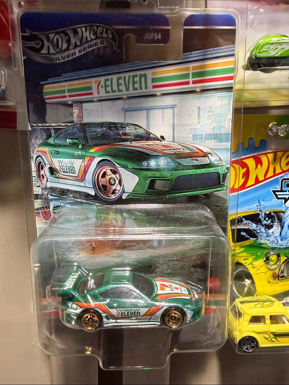 Hot Wheels 7-Eleven Green Sports Car Toy - Kids Vehicles
